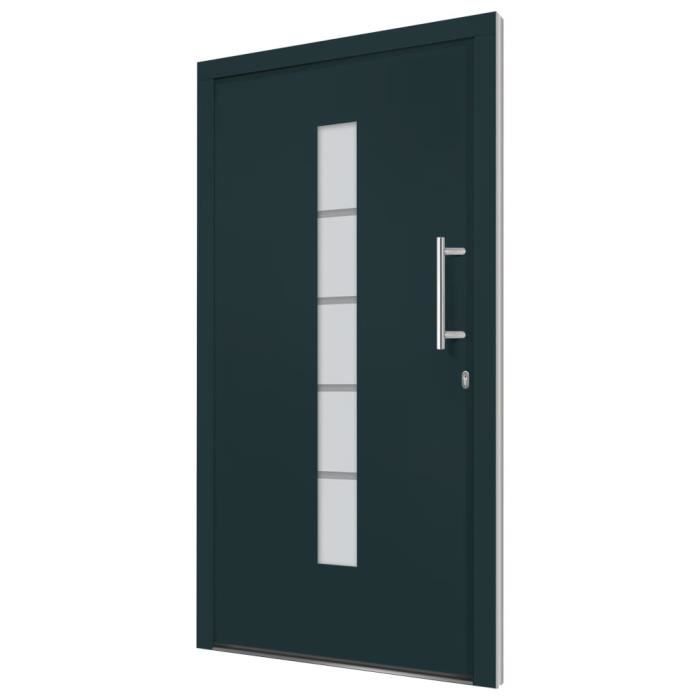 VidaXL Front Door Aluminium and PVC Anthracite 100x210 Cm