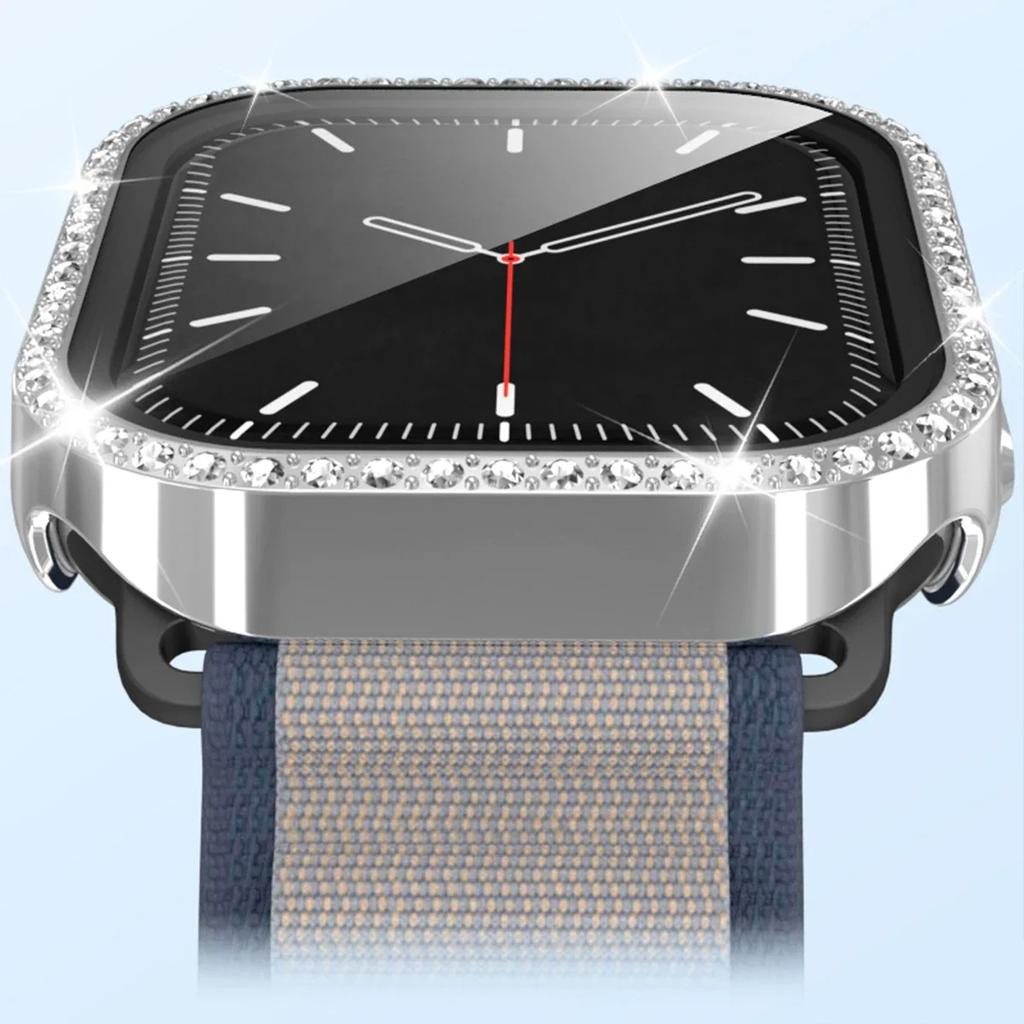 Bling Glass+Cover For Apple Watch 10 42mm 46mm Diamond Hard PC bumper+Screen Protector Case Iwatch Series 10 Accessories