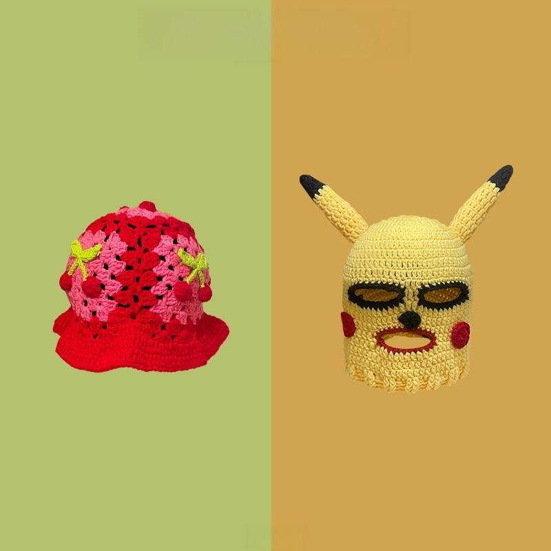 Shrek Face Mask Knit Cap With Soft Acrylic Material For Casual Winter Use