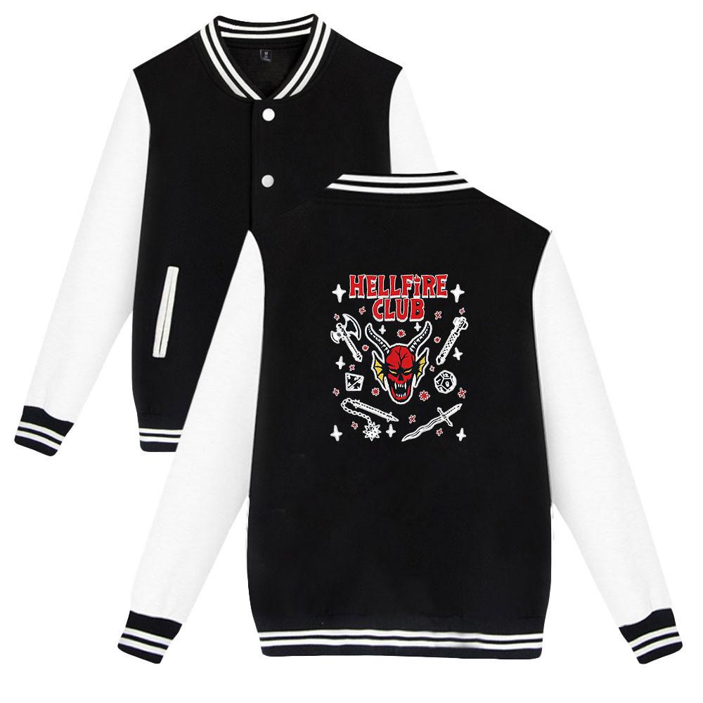 

NEW 4 Colors Fashion Unisex Casual Hellfire Club Printed Sweatshirt Women/Men s Outdoor Sport Hoodie Jackets XXXL чорний