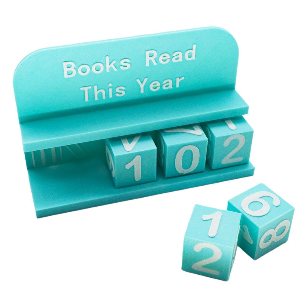 3D Printed Reading Tracker with Clear Text and Numbers Bookish Track Shelf Ornament for Desk Office Bookshelf Decoration