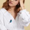 Chic Crystal Embellished Bird Brooch Secure Locking Mechanism Lightweight 6g Design Elegant Accessory For Everyday Elegance