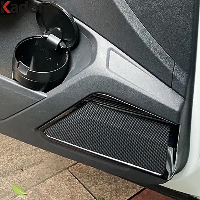 For Volkswagen VW T-Roc TROC 2017 2018  Steel Car Inner Door Audio Speaker Cover Trim Loudspeaker Frame Interior Accessories