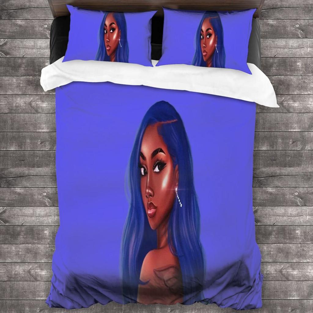 African Girl, Digital Printing, Animation Home Textile Four-Piece Quilt Cover, Bedding Three-Piece Set