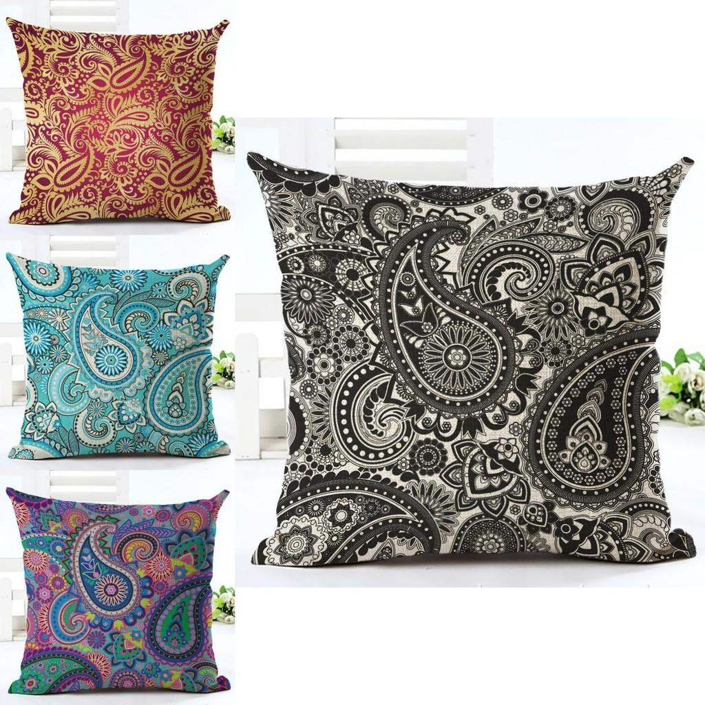 Decorative Paisley Printed Ethnic Cushion Covers Perfect For Bohemian Style Homes