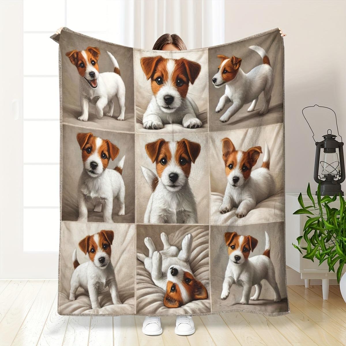 

Ultra-Soft Pug & Dog Paw Print Flannel Throw Blanket - Perfect for Couch, Bed, Office, and Travel - Ideal Gift for Pet Lovers 75x90cm