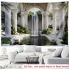 2D Classic Column Waterfall Wall Tapestry Archway Landscape Background Cloth