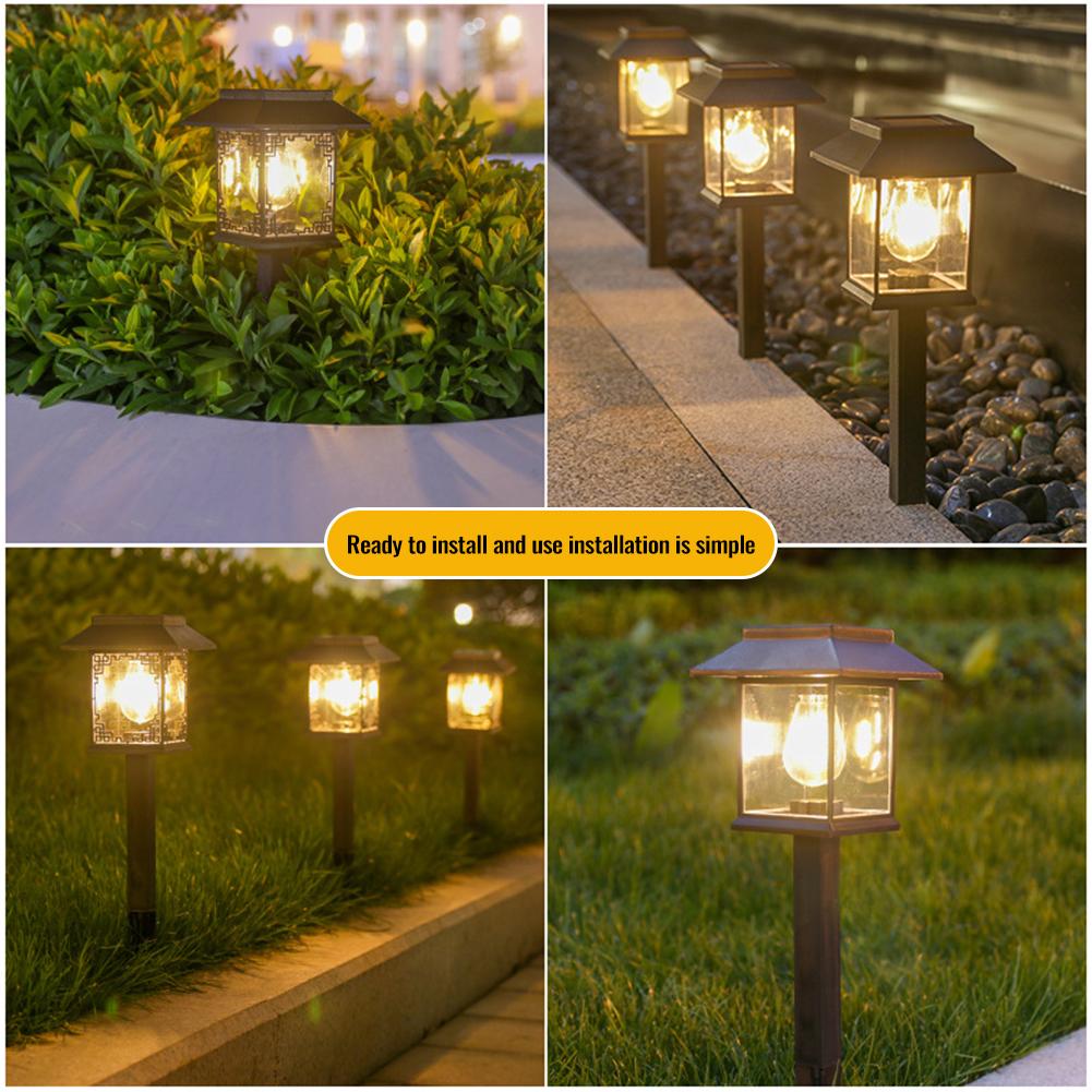 Solar Powered Ground Lights 2 Pack, LED Path Lights, Plug In Landscape Light, Waterproof Pathway Lamp For Walkway, Path, Driveway, Patio, Yard