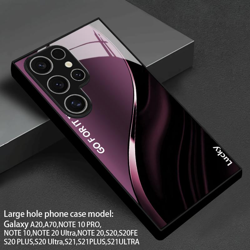 Purple Tone Curved Pattern 2D Phone Case for Samsung S26 S25 S24 S23 S22 S21 S20 A56 A36 A16 Tempered Glass Protective Cover
