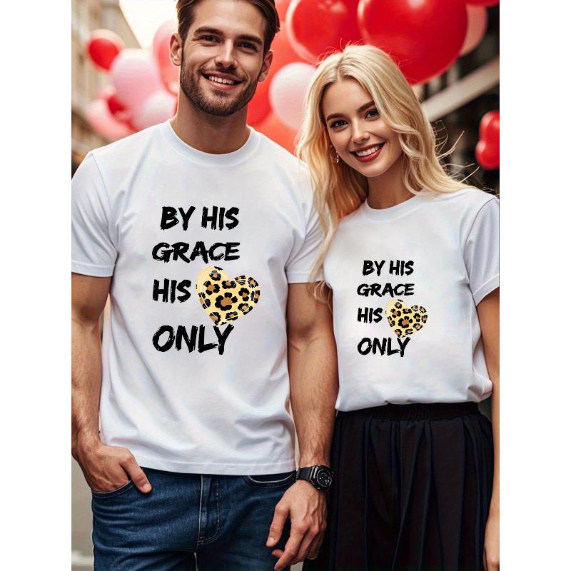 1PCS Valentine s Day Couple Loose Short Sleeve T-shirt S