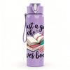 1PC Book Lover Girl Quote 750ml Color Plastic Sports Water Bottle Leakproof Flip Straw Lid Suitable for Sports Office Home Use