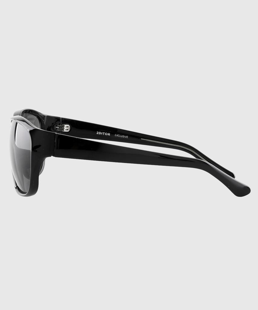 Tuditeo Vis Large Size Uv Protection Horn-Rimmed Running Sunglasses Nylon Lens C1 Glossy Black