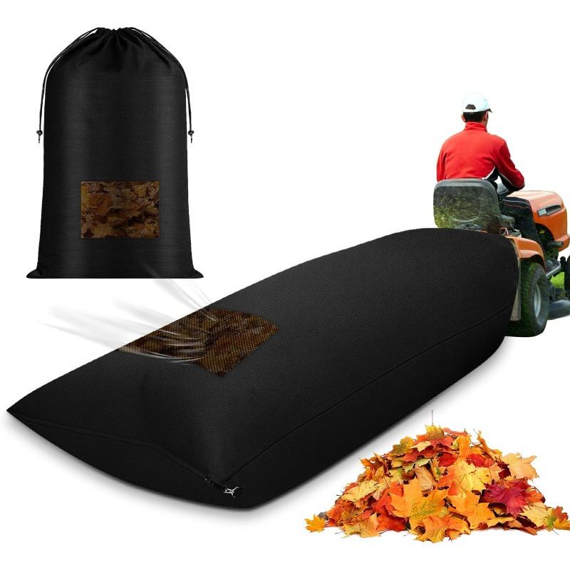 Sac pentru frunze tractor de gazon Sac colector iarbă Sac pentru frunze de grădină 200×130cm Rezistent la uzură Capacitate mare Pânză Oxford 420D Mașină de tuns iarbă Gra