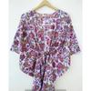 Indisches weißes langes Blumendruck-Baumwoll-Hippie-Maxi-Frauen-Nachtwäsche-Kaftan-Kleid CKFTN-SCRN-FULL-BUYIT-070