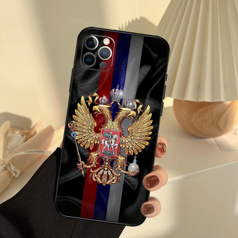 poccnr russia flag Phone Case For iPhone 14 16 15 11 12 13 17 Pro Max 13 mini 15 16 Plus 16e 17 Air Cover Funda