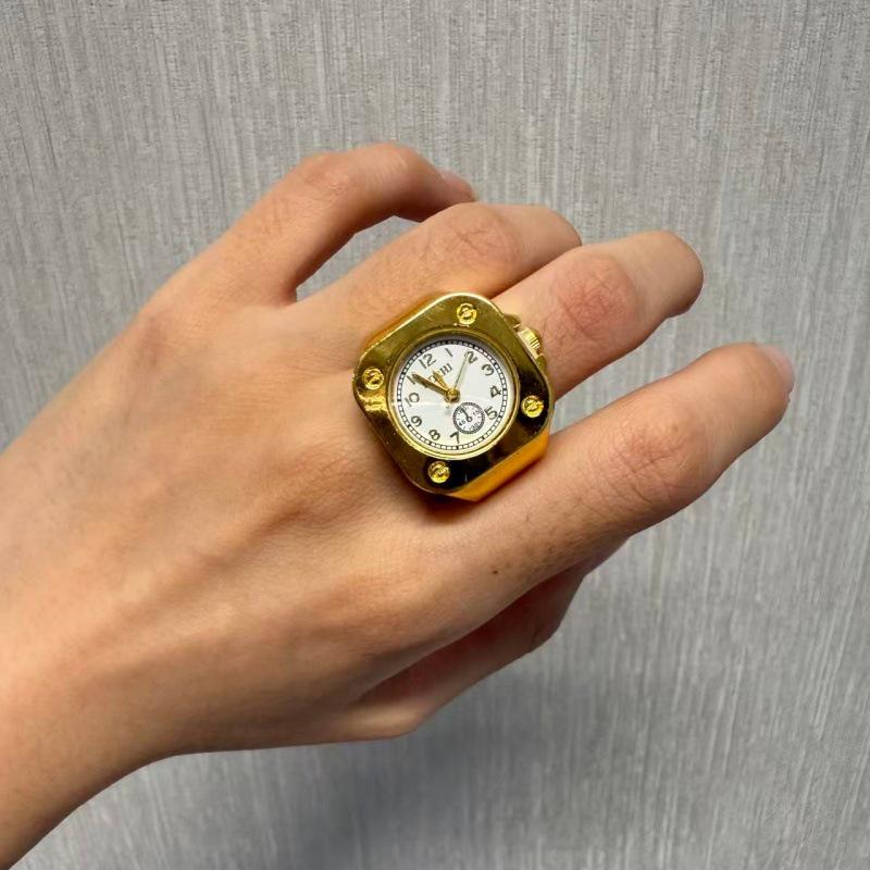 Korean Style Retro Hipster Watch Ring - Trendy Men's Hand Jewelry Accessory