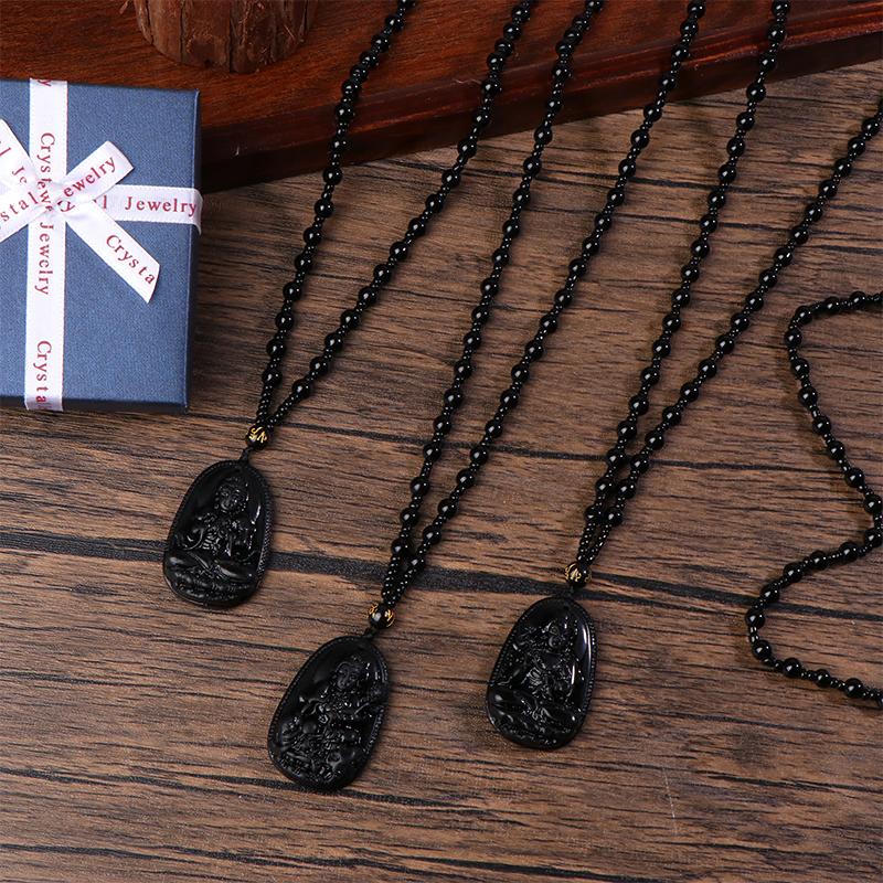 Amitabha Pendant Necklace Carved Buddha Lucky Amulet Necklaces For Women Men Jewelry Gifts