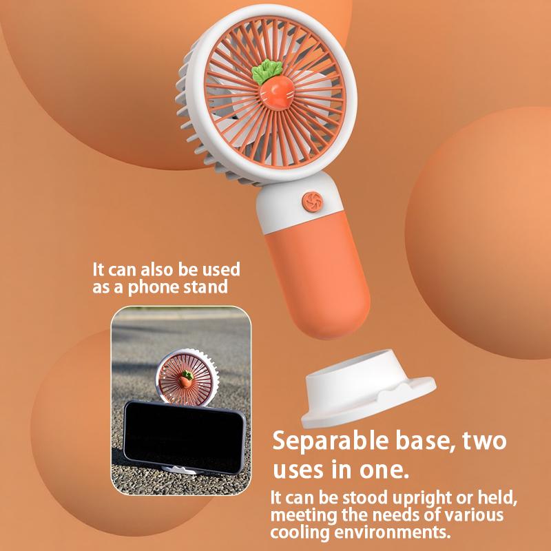 Usb Rechargeable Portable Handheld Fan – Cute Plastic Design, Dual Use (Handheld/Stand), Summer Cooling Fan For Kids & Adults