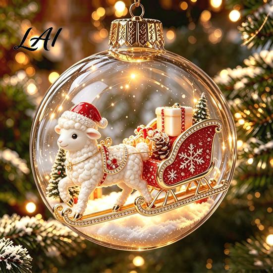 Festive Party Decorations Glowing Christmas Story Ornament Light‑Up Mini Holiday Scene Hanging Ball with Warm Tree Ornaments LED Light Clear