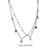 Collier Étoile Y2K Double Couche Collier Pendentif Étoile à Cinq Branches Choker Collier Pendentif Étoile à Cinq Branches pour Femmes