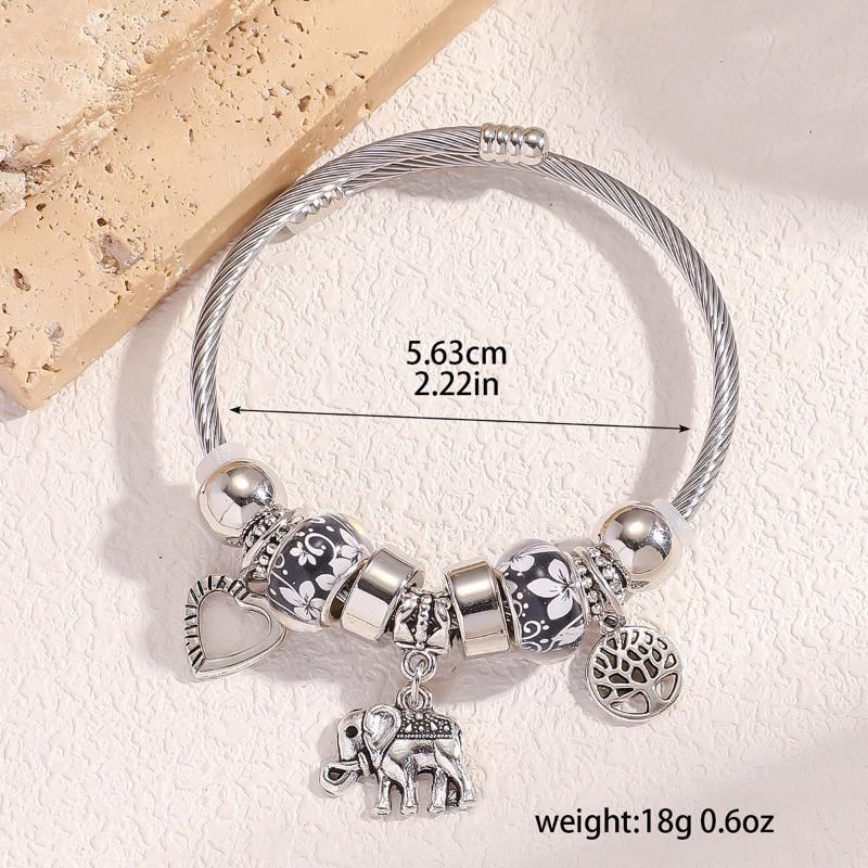 Panjia stil persiko hjärta livets träd hänge legering armband Koreansk version kristall metallarmband kvinnlig