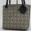 LOEWE Repeat Anagram Jacquard Square Tote Shoulder Bag Canvas Calf Leather Navy Blue Black