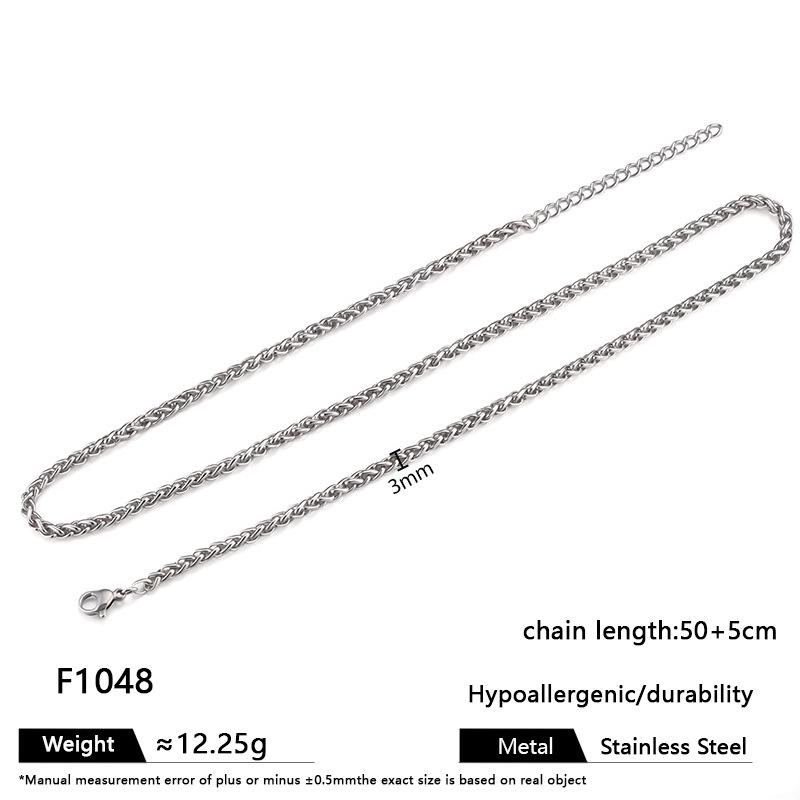 Multi-Size Titanium Steel Cuban, Figaro, Clavicle, and Hip Hop Chain Necklaces