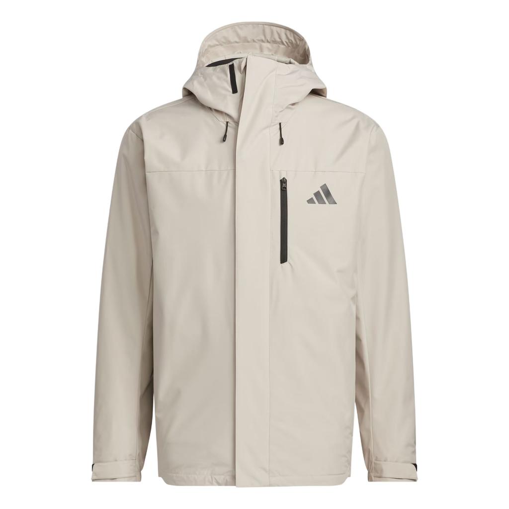 Adidas Three-In-One Fleece Jacket Solid Color Versatile Fleece Casual Hooded Jacket Unisex Jacket Light-Brown JM9141