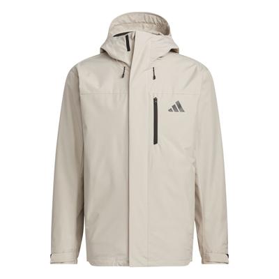adidas Three-In-One Fleece Jacket Solid Color Versatile Fleece Casual Hooded Jacket Unisex Jacket Light-Brown JM9141