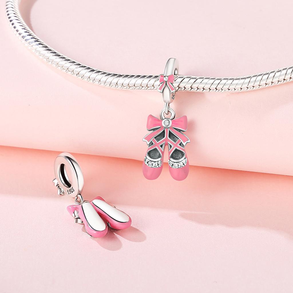 Original Copper Charms Luxury Dance Shoe Pendant Beads Fit Bracelet Diy Women Making Delicate Gift Jewelry