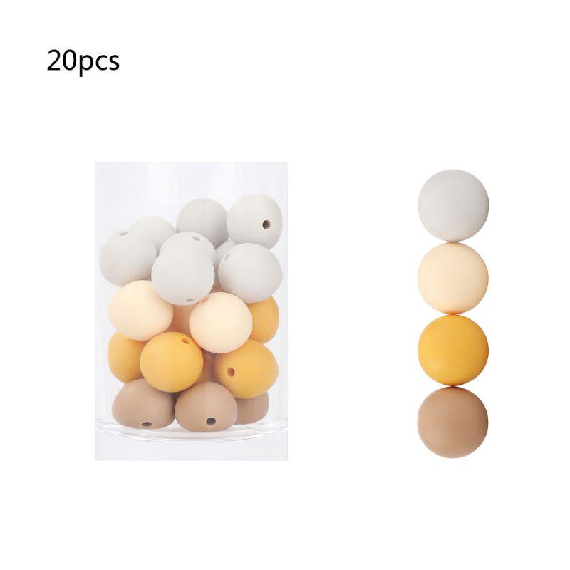 15mm 20pcs Silicone Beads Baby Teething Beads DIY Chewable Teether for Infant