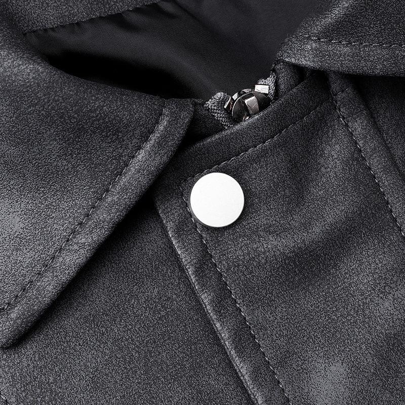 2025 Men's Retro Suede Velvet Jacket - Trendy American Lapel Style for Autumn