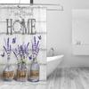 Tijuboni Purple Lavender Shower Curtain Farmhouse Flowers Shower Curtains for Neutral Country Bathroom Decor Rustic Butterfly Sh