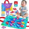 Linbeya Bebek Oyuncakları, Eğitici Oyuncak, Montessori Balık Tutma Oyuncakları, Kumaş Balık Tutma Oyunu, Erkek ve Kız Çocukları İçin, Doğum Günü, Noel, Yılbaşı Hediyesi, Yaş 0-3,