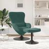 Egg Chair with Footstool Dark Green Velvet