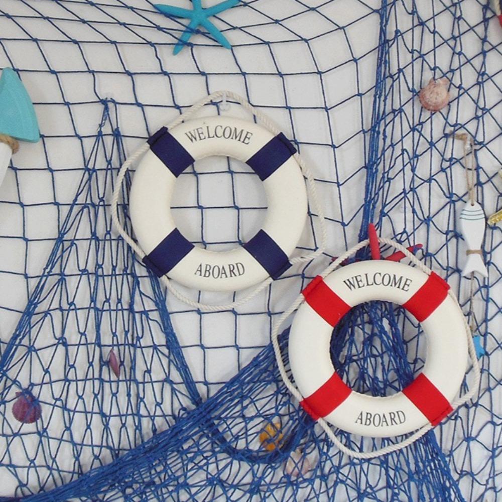 Nautical Life Ring Wall Decor Welcome Aboard Lifebuoy Boat Themed Home Beach House Decoration Gifts Living Room Small Ornament