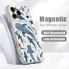 Magnetic For Magsafe Case For iPhone 17 Pro Max Cartoon Sharks Pattern Skin Feeling Cover For iPhone 16 15 14 13 Pro Max