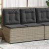 Garden Bench Light Grey Poly Rattan