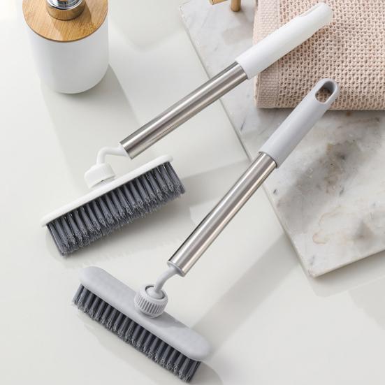 Crevice Brush with Extended Handle Universal Rotation Design V-Shaped Dense Bristles Stubborn Stain Remover Brush