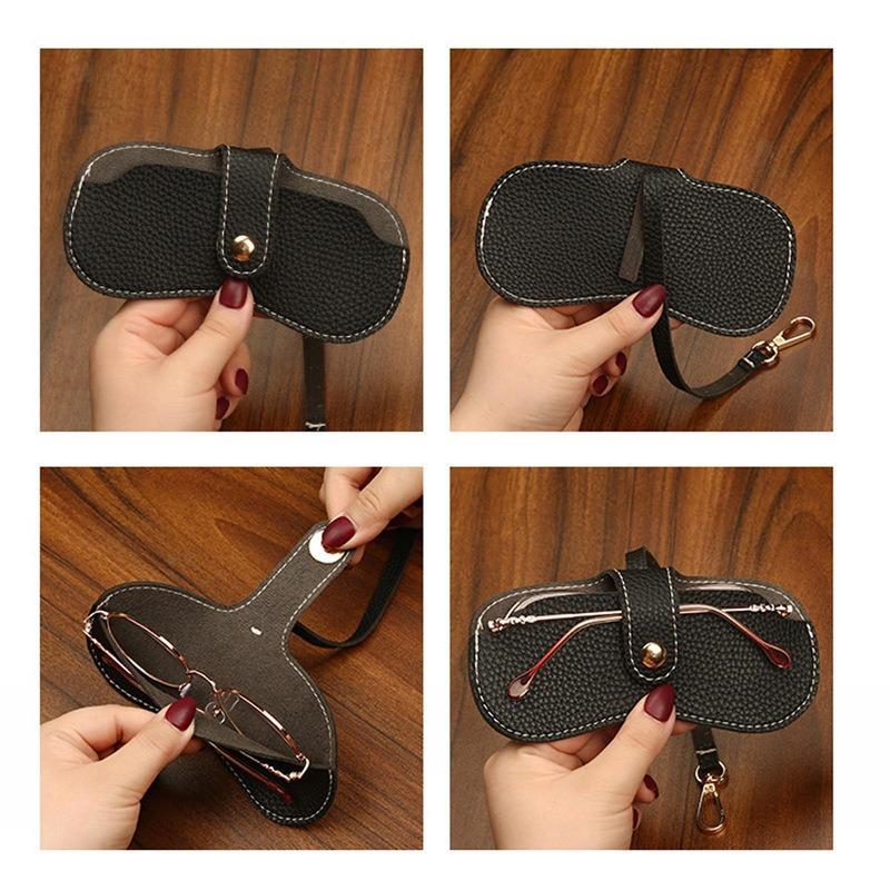 1Pcs Portable Myopia Frame Case Simple Eyeglasses Eyewear Storage Japan Portable PU Leather Glasses Bag Retro Sunglasses Case