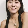 hotdew [925 silver] hole heart necklace (41cm) - onyx