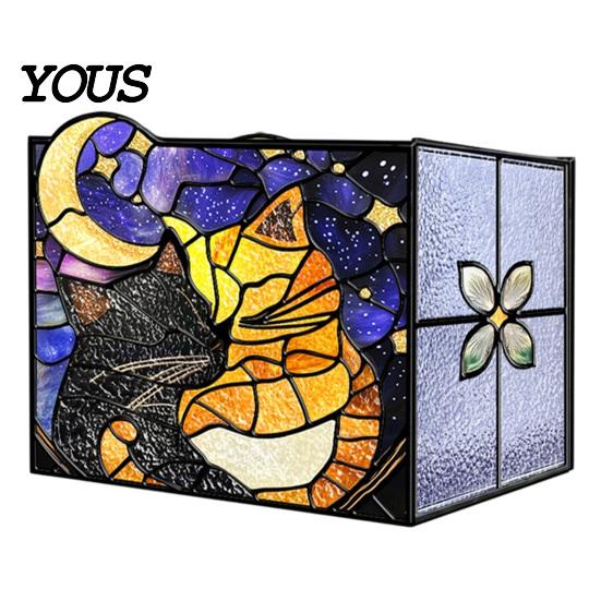 Multi Purpose Desktop Organizer Stained Glass Style Pen Holder, Unique Acrylic Organizer, 3D Exquisite Art Ornament Embossed Relief Pattern