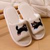 Cute Black Cat Home Cotton Slippers, Household Slippers