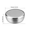 Stainless Steel Korean Cooked Rice Bowl W Cover Single Layer Round Steamed Rice Bowl Child Anti-Scalding/Fall Tableware