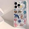 Funda de Teléfono Delfín Tortuga para iPhone 16 Promax 15Plus 14 13 12 Pro Max 11 X XR XS MAX 7 8 Plus SE2 Cubierta de Pluma