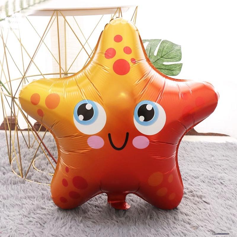 Ocean Animal Balloons, Baby Birthday Party Arrangement, Children'S Birthday Cartoon Living Room Print Special Shape