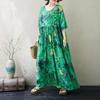 Short Sleeve Plus Size Cotton Vintage Floral New In Dresses for Women Casual Loose Long Summer Dress