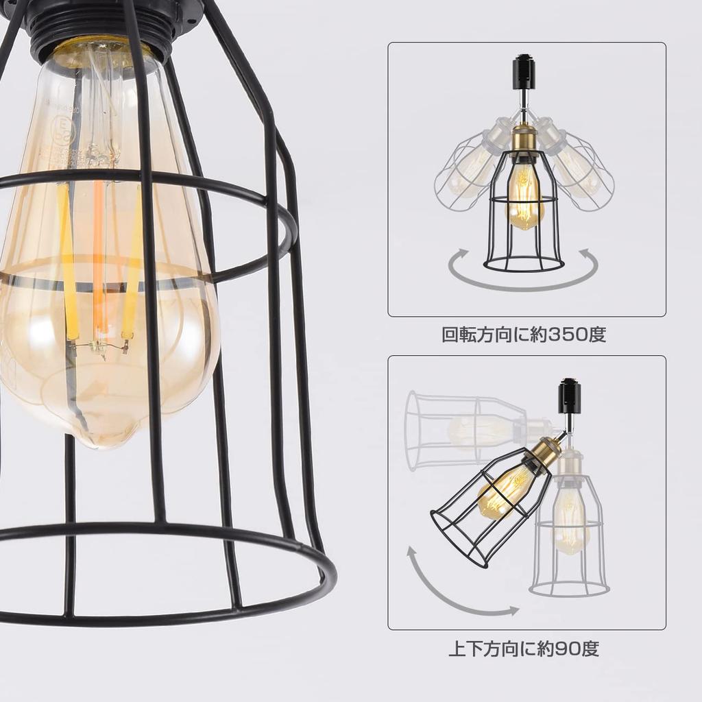 ANWIO 6W (60W Equivalent) Pendant Light for Duct Rails, E26 Base, Adjustable Angle, Remote Control Included, LED Bulb Included, Retro Pendant Light,