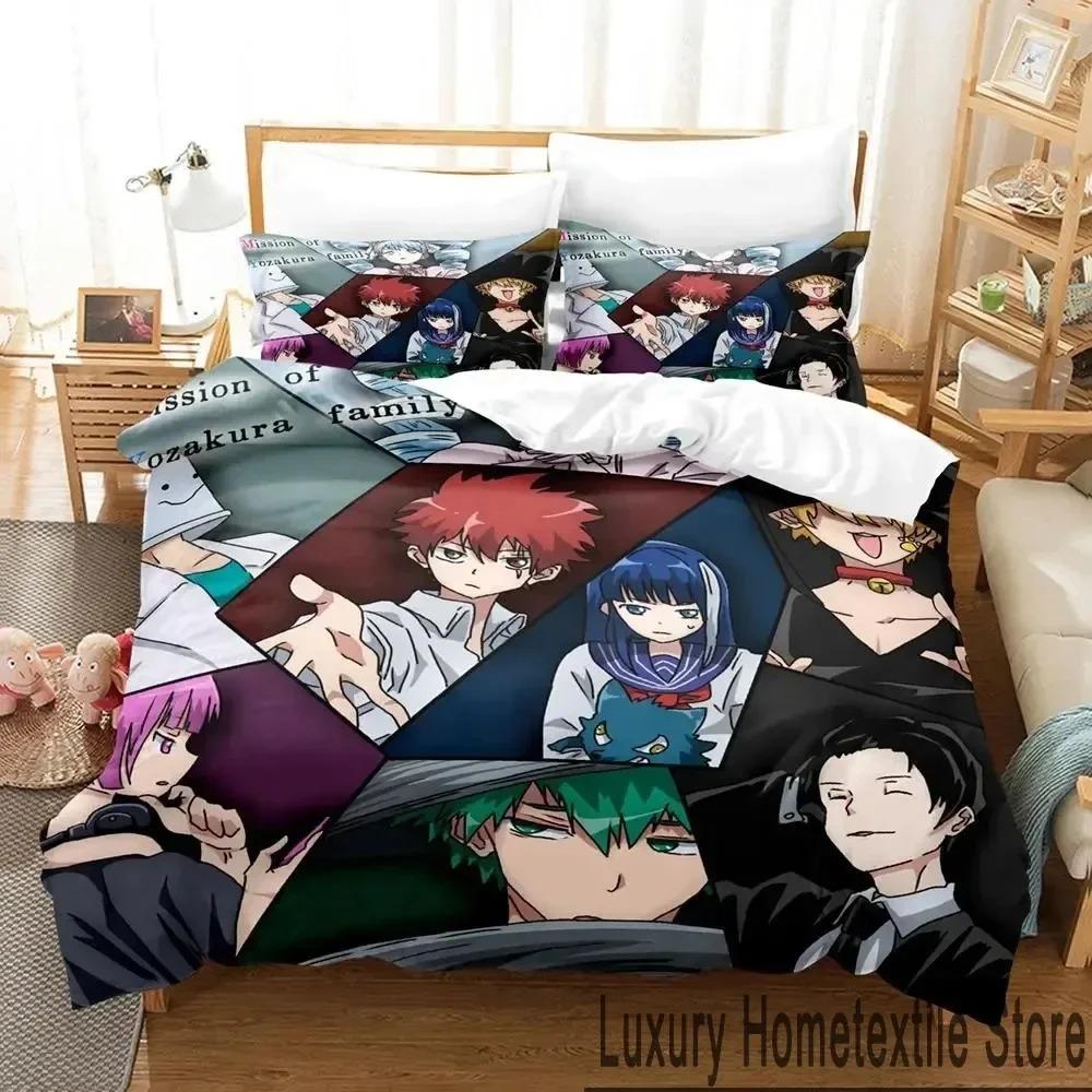 

3D Принт Аниме Миссия Семья Ёзакура Постельный Комплект Мальчики Девочки Полуторный Двуспальный Королевский Размер Пододеяльник Наволочка Кровать мальчики Взрослый EU Single 135x200cm