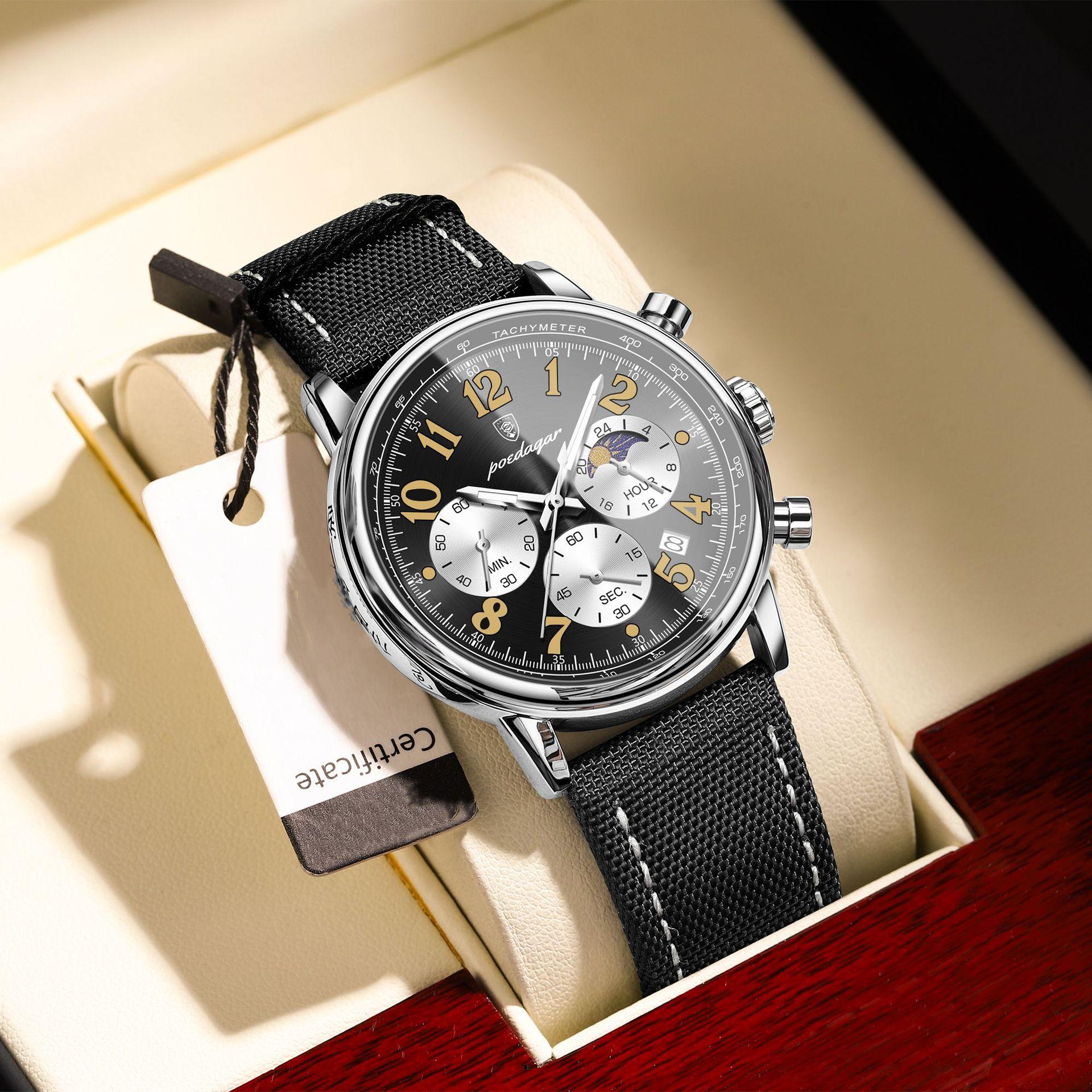 

Новые брендовые мужские часы многофункциональные водонепроницаемые модные кварцевые часы деловые мужские пилотные спортивные часы хронограф